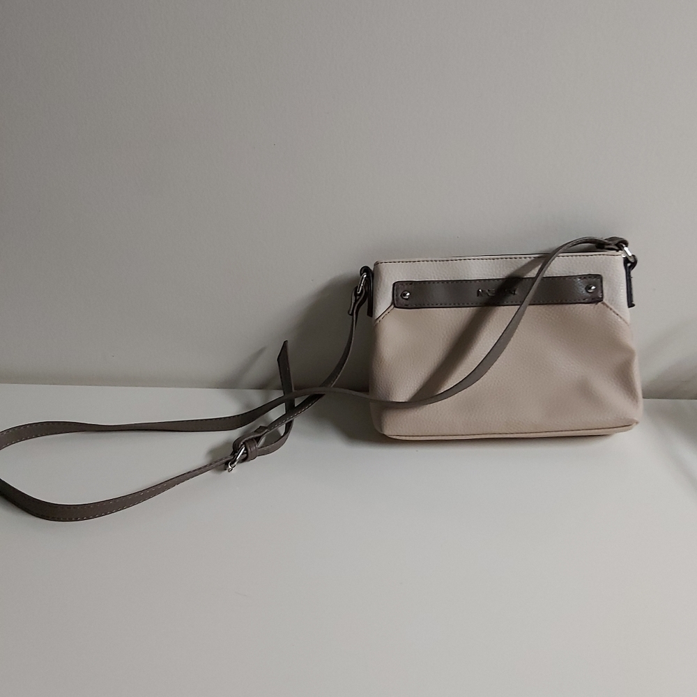 Nine West Beige and Brown Crossbody Purse